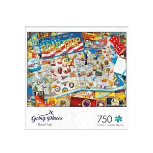 50% OFF if bundled / Buffalo Games 750 Pieces Going Places US Road Trip Puzzle